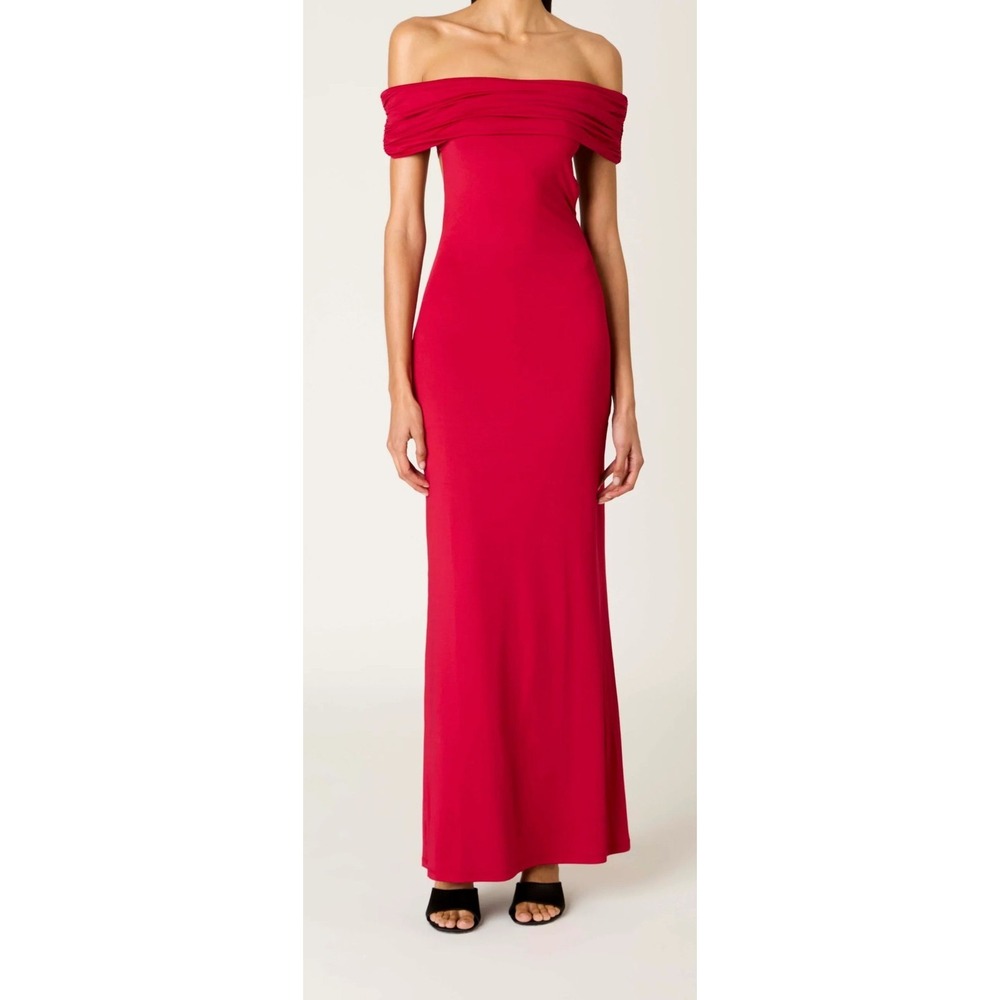 Nia The‎ Brand Off the Shoulder Evangeline Maxi Dress - Crimson - Sample - Small